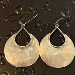 Silpada Large Hammered Earrings Half Moon